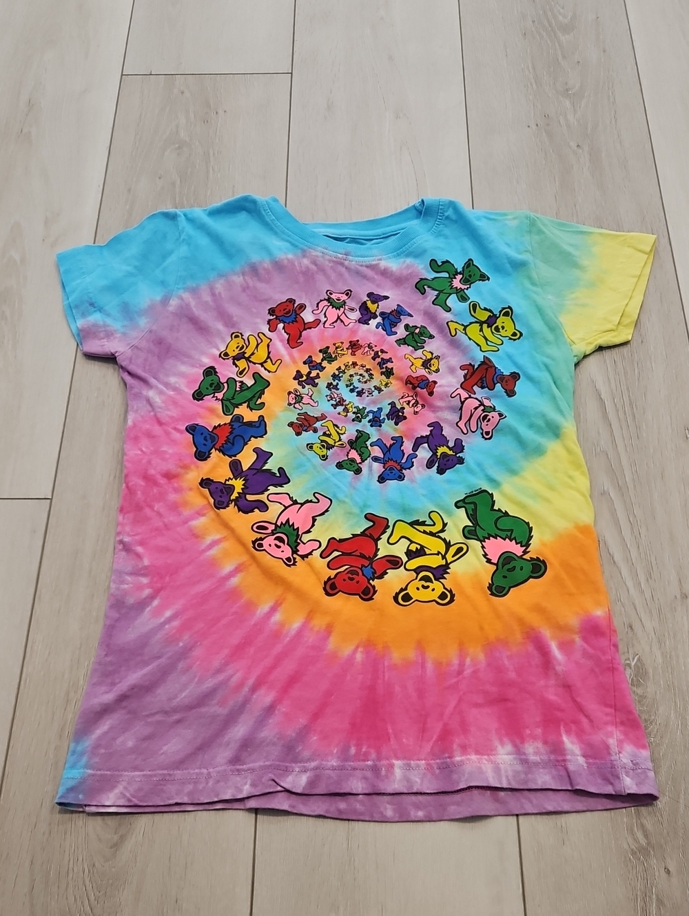 Kids Tie-Dye Grateful Dead Bears T-Shirt, Medium